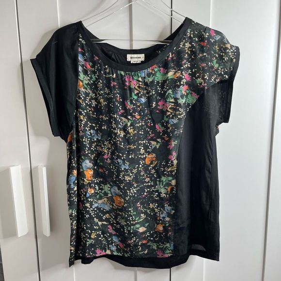 Zadig & Voltaire Toleac Short sleeve silk abstract print top small - Picture 2 of 9